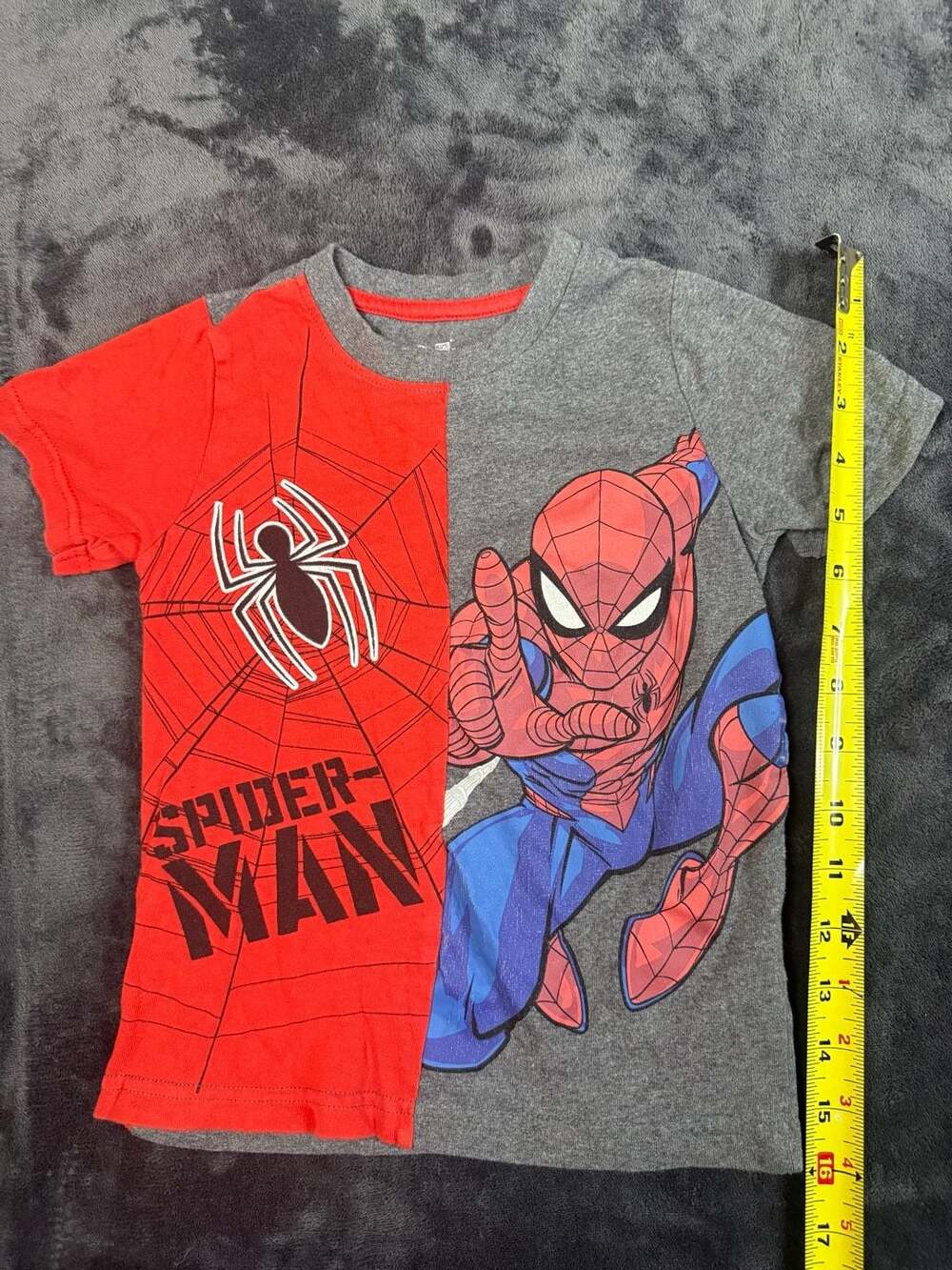 Kids Marvel Spider-Man Graphic T-Shirt Size 4 Grey Red#124